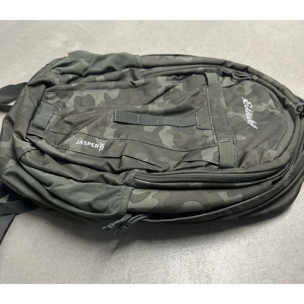 Eddie Bauer Jasper 30L Backpack Green Camo Laptop Hiking Travel Bag Clean